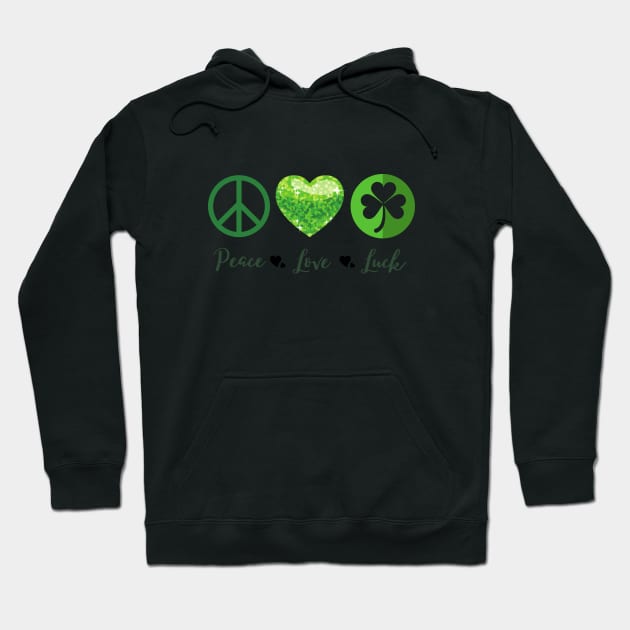Peace, Love, Luck Hoodie by Rebecca Abraxas - Brilliant Possibili Tees